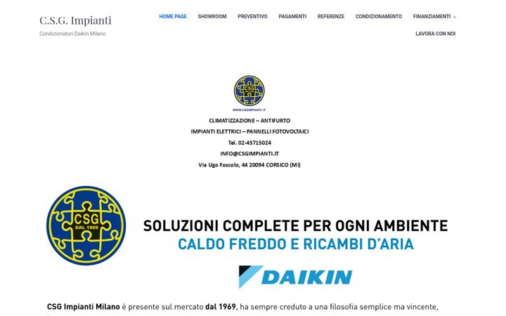 Ekraanipilt saidist condizionatoridaikinmilano.it