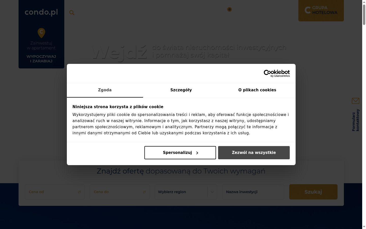 Snímka obrazovky banera súhlasu zobrazeného pred akoukoľvek interakciou