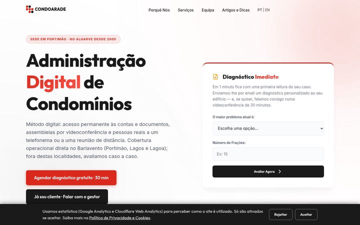 Screenshot of condoarade.net