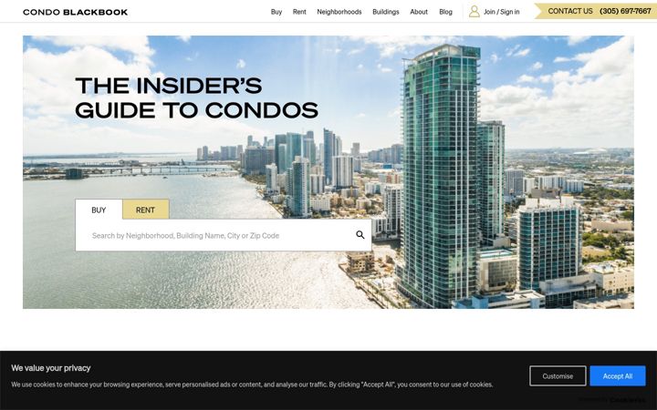 Screenshot of condoblackbook.com