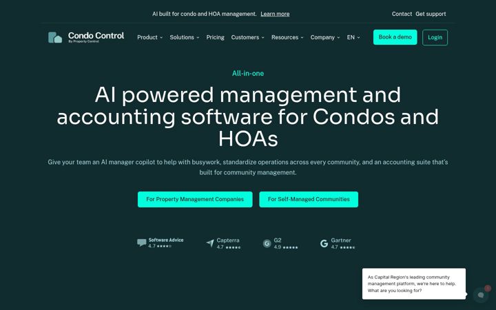 Snimka zaslona za condocontrolcentral.com