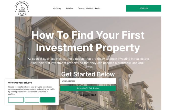 Screenshot of condoinvestingcoach.com