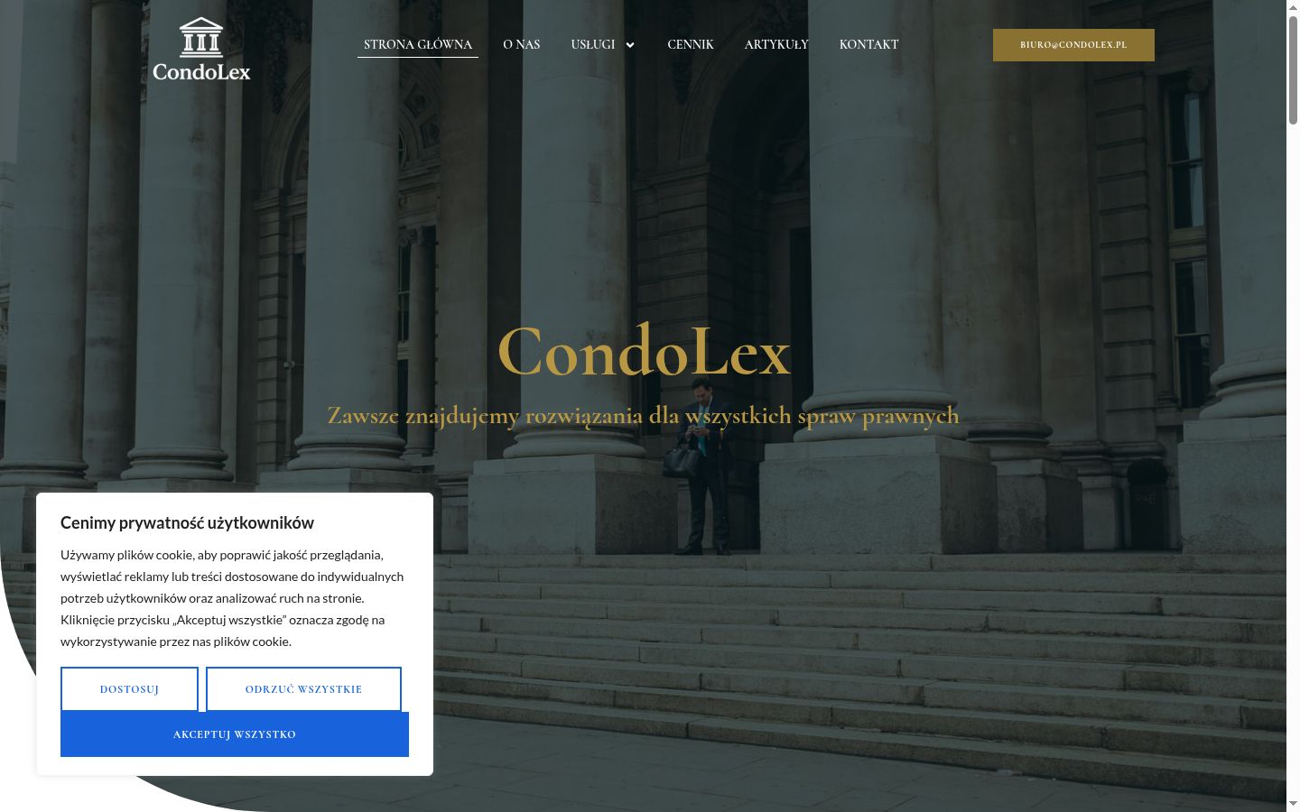 Screenshot del banner di consenso mostrato prima di qualsiasi interazione