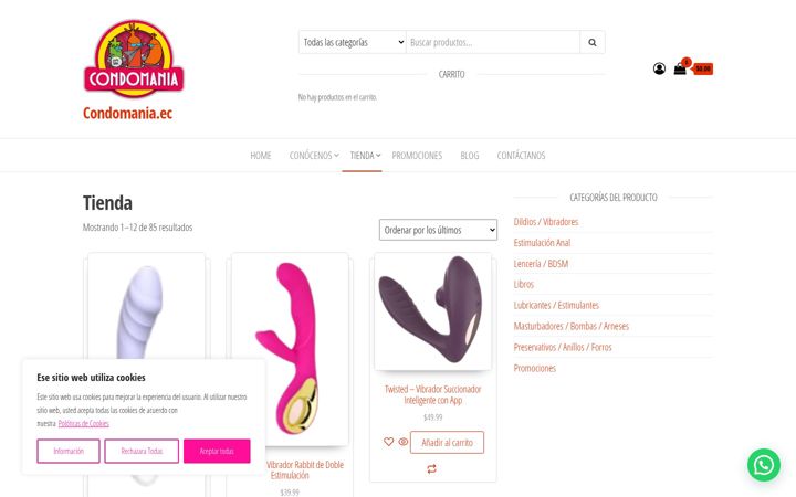 Screenshot of condomania.ec