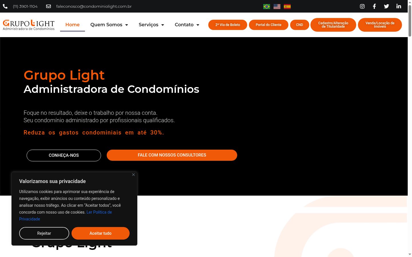 Screenshot of the consent banner shown before any interaction