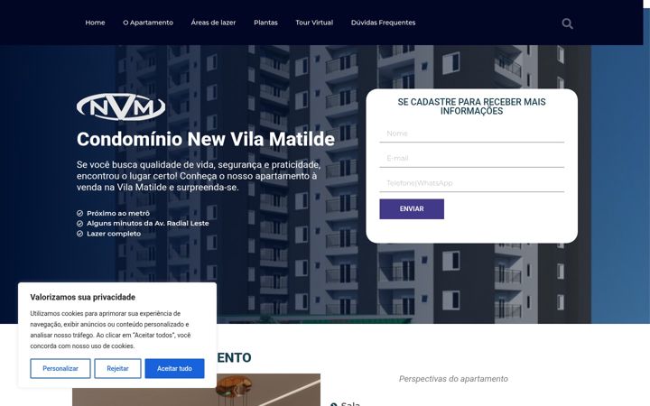 Screenshot of condominionewvilamatilde.com.br