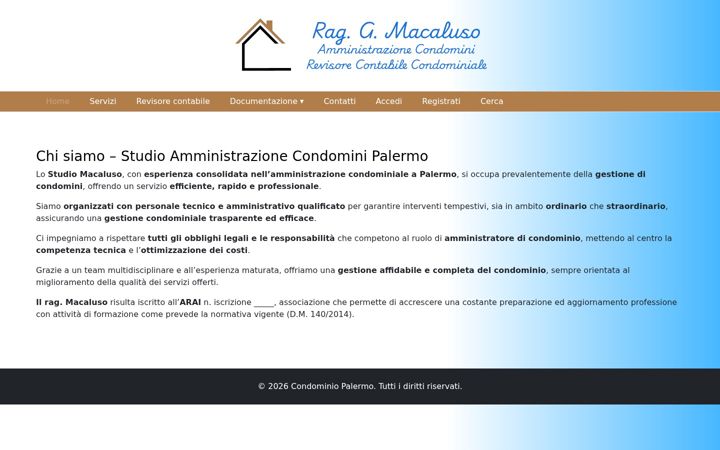 Snímek obrazovky condominiopalermo.it