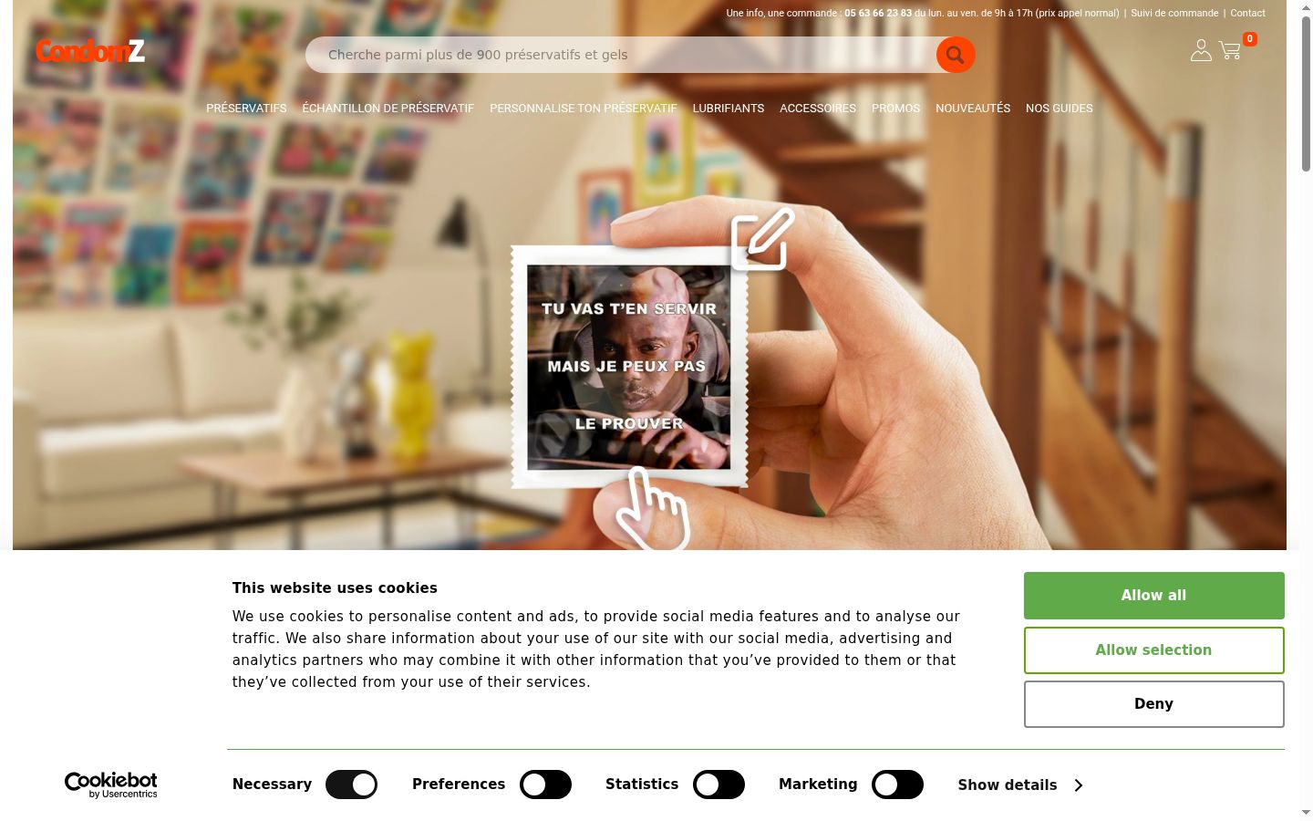 Screenshot of the consent banner shown before any interaction