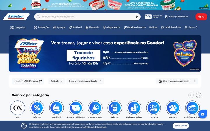 Ekrānuzņēmums no condor.com.br