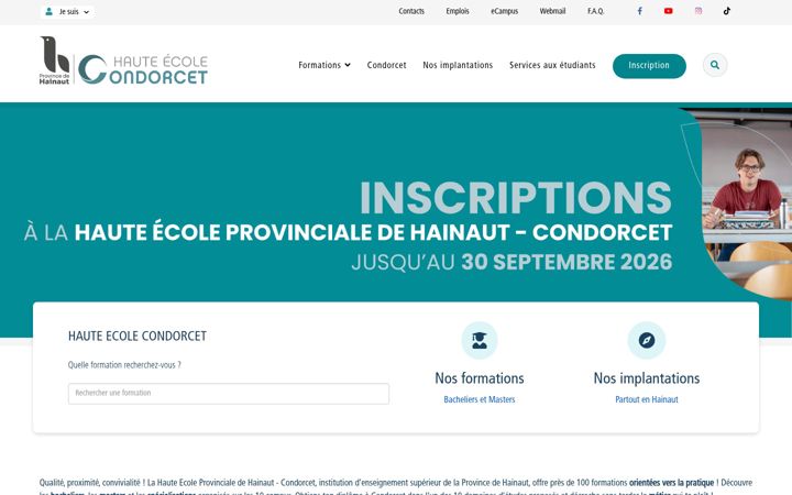 Screenshot of condorcet.be