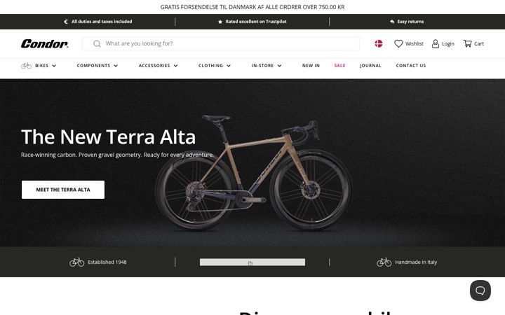 Képernyőkép: condorcycles.com