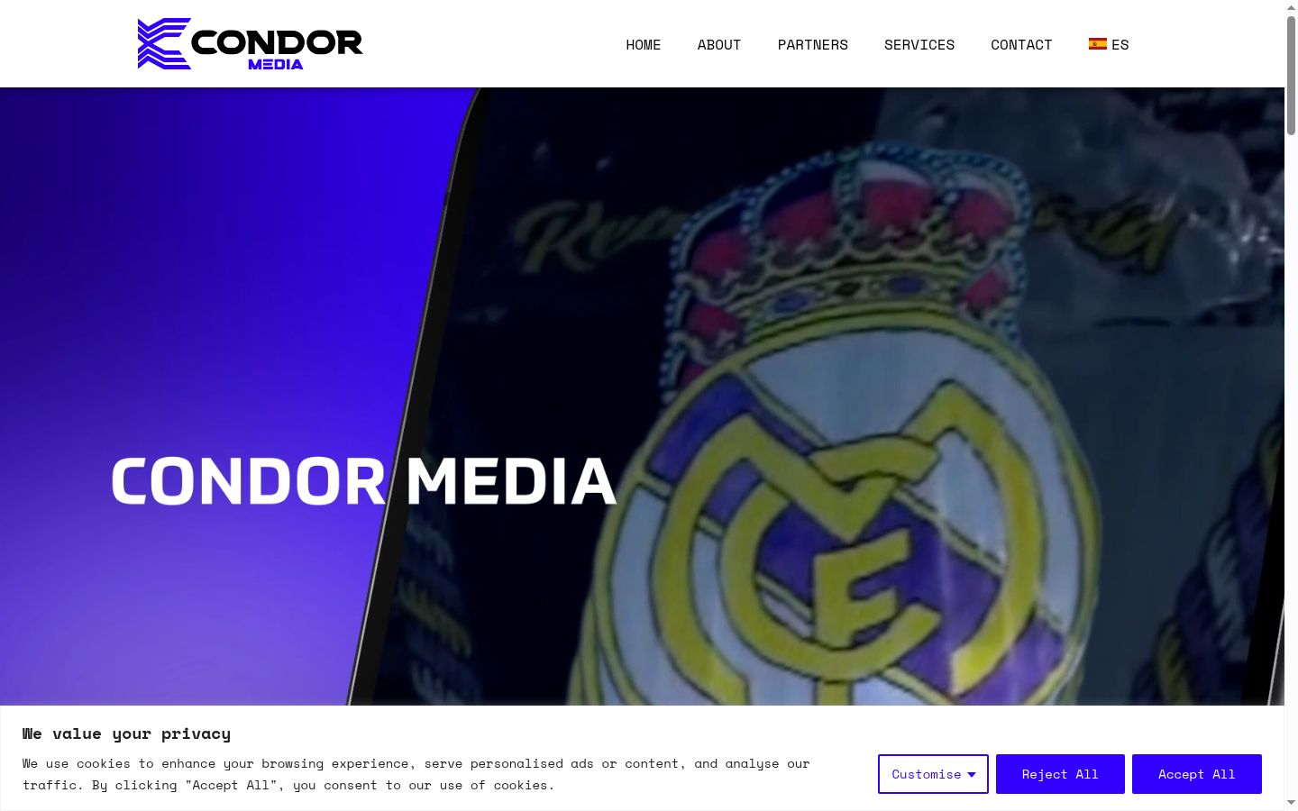 Screenshot of the consent banner shown before any interaction