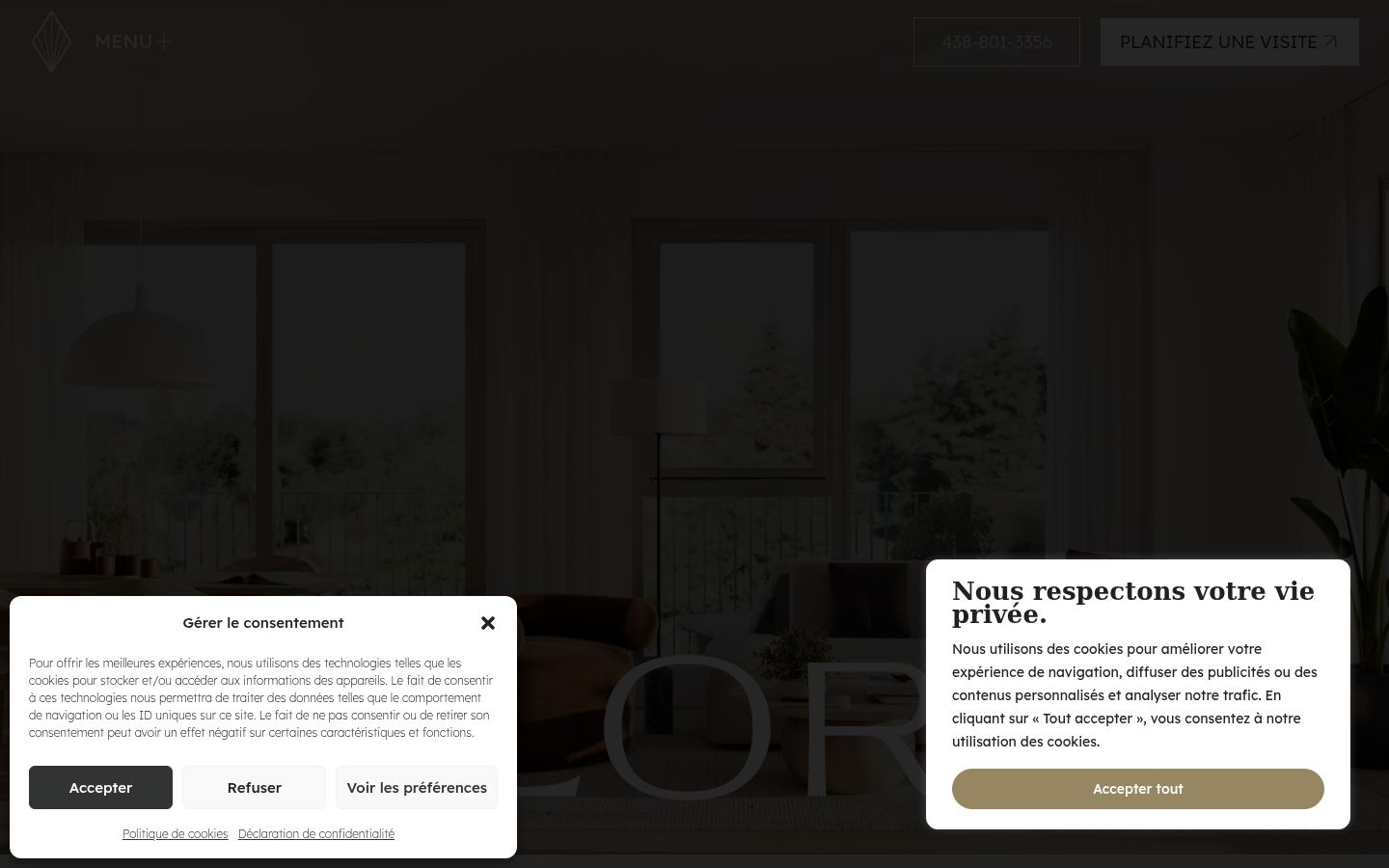 Screenshot of the consent banner shown before any interaction