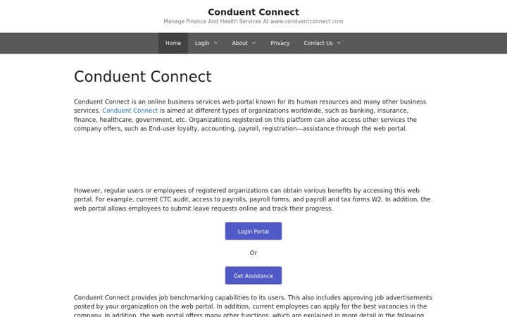 Zrzut ekranu conduent-connect.net