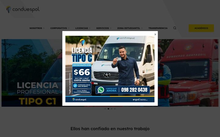 Screenshot of conduespol.edu.ec