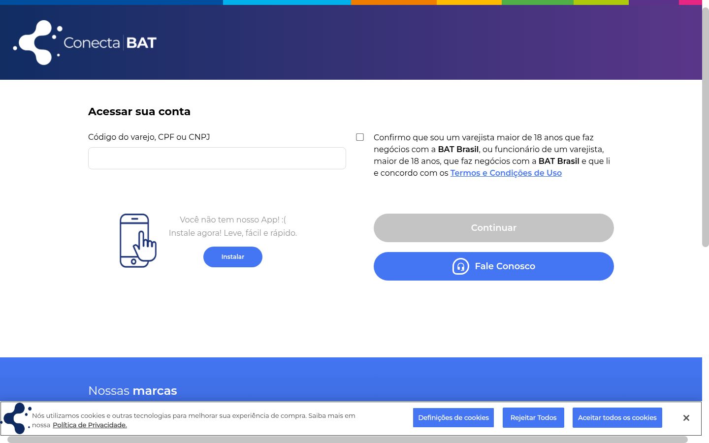 Screenshot of the consent banner shown before any interaction