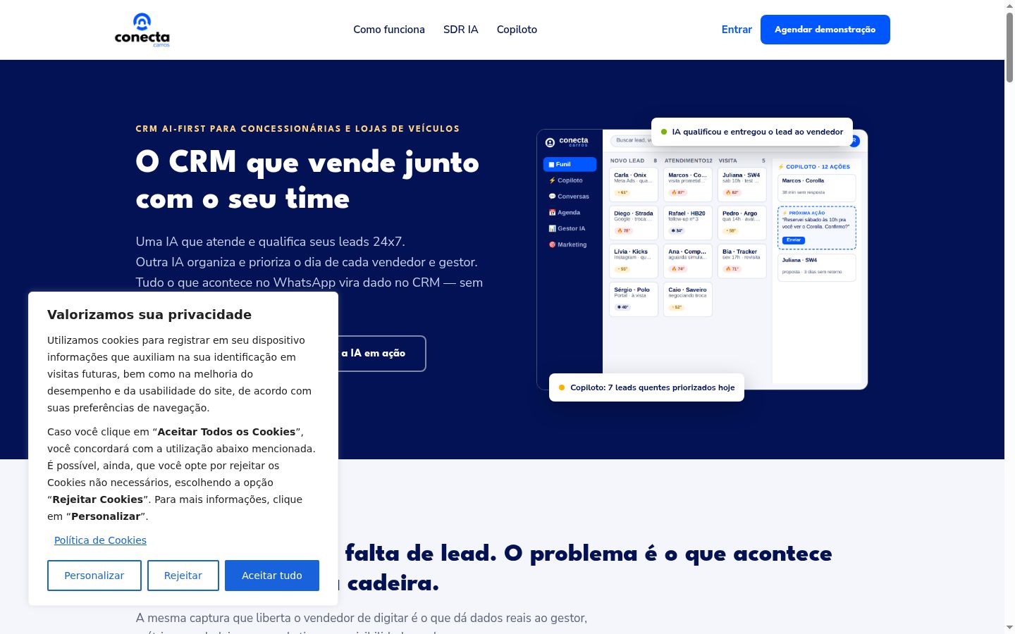 Screenshot of the consent banner shown before any interaction