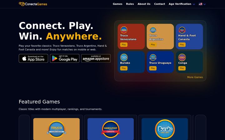 Captură de ecran a conectagames.com