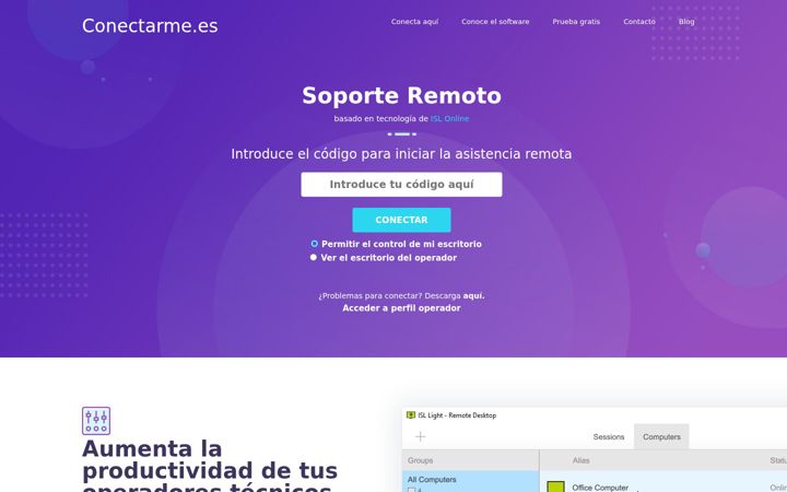 Snímek obrazovky conectarme.es