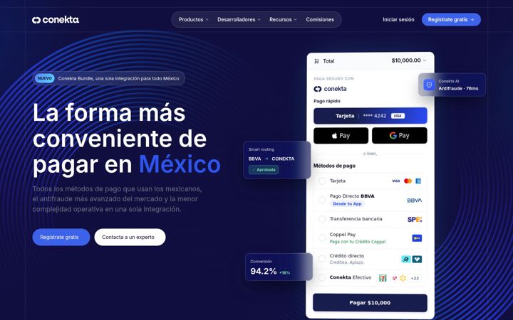Screenshot of conekta.com
