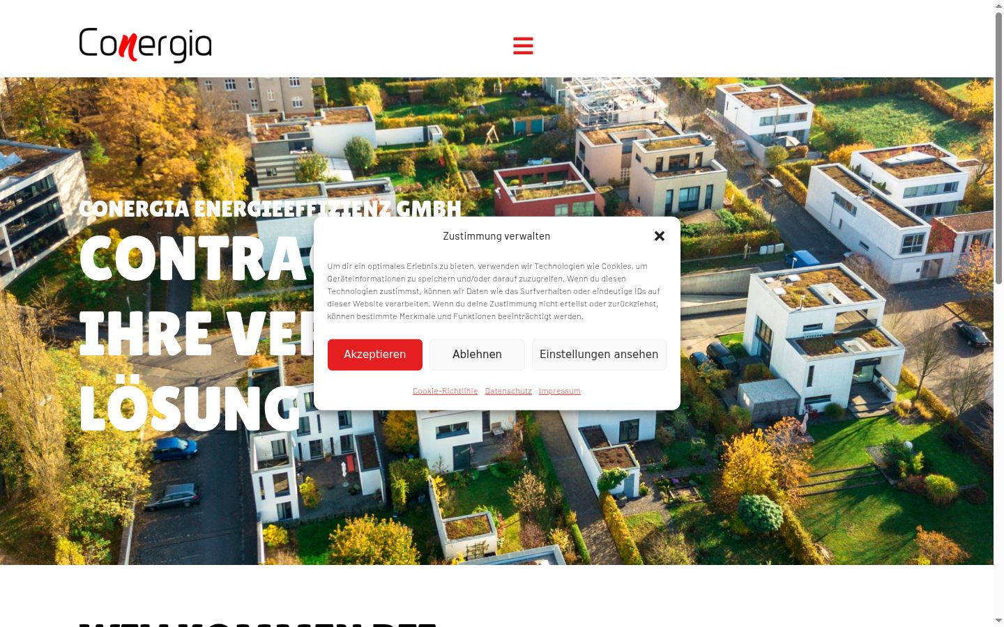 Screenshot del banner di consenso mostrato prima di qualsiasi interazione