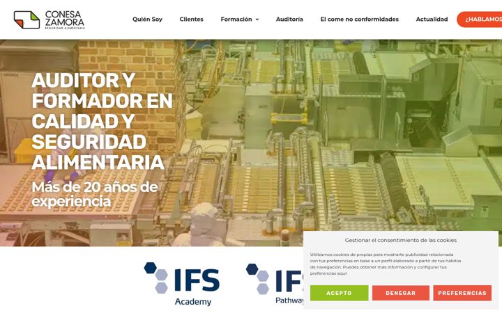 Screenshot of conesazamora.com