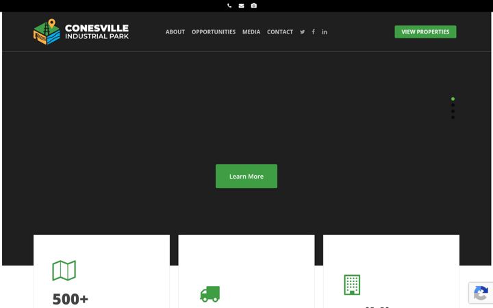 Screenshot of conesvilleindustrialpark.com