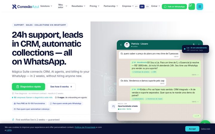 Screenshot of conexaoazul.com