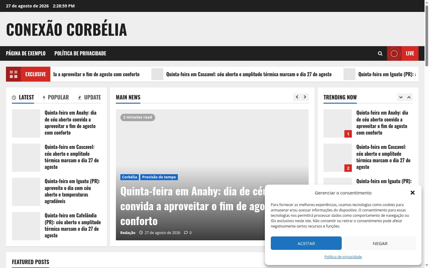 Screenshot tal-banner tal-kunsens muri qabel kwalunkwe interazzjoni