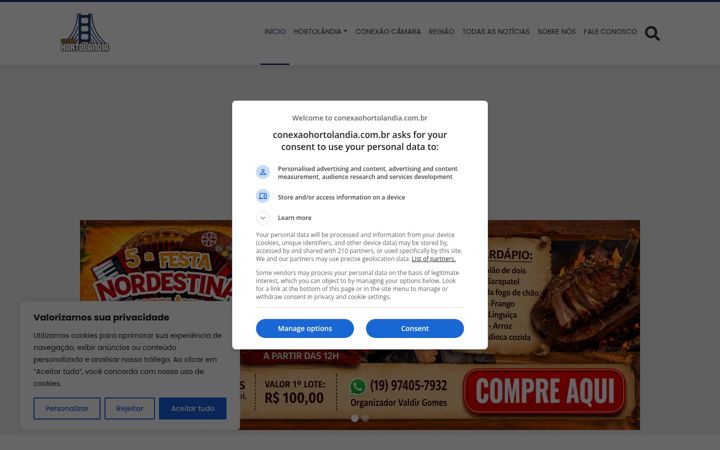 Screenshot di conexaohortolandia.com.br