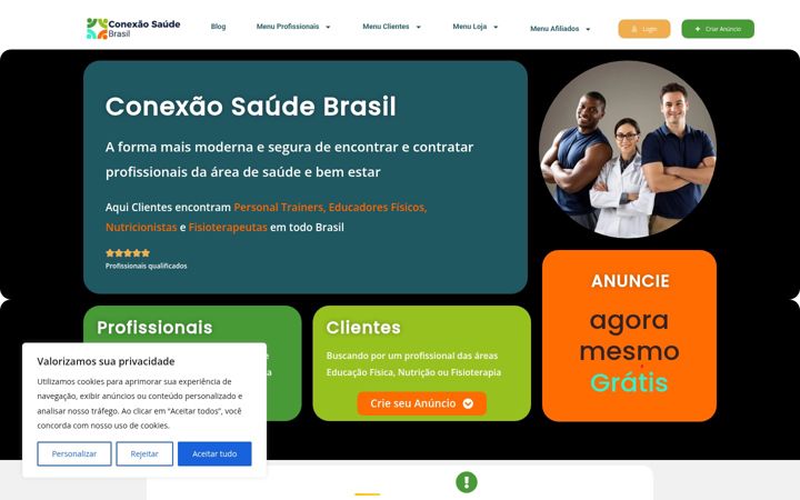 Screenshot di conexaosaudebrasil.com.br