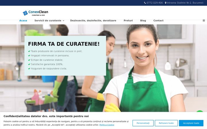 Screenshot van conexclean.ro