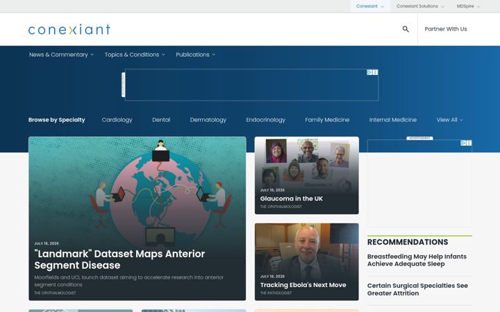 Kuvakaappaus sivustosta conexiant.com