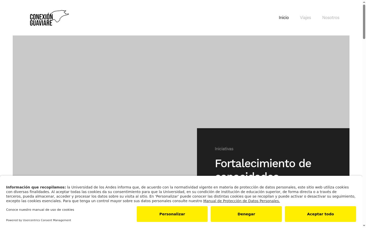 Screenshot of the consent banner shown before any interaction