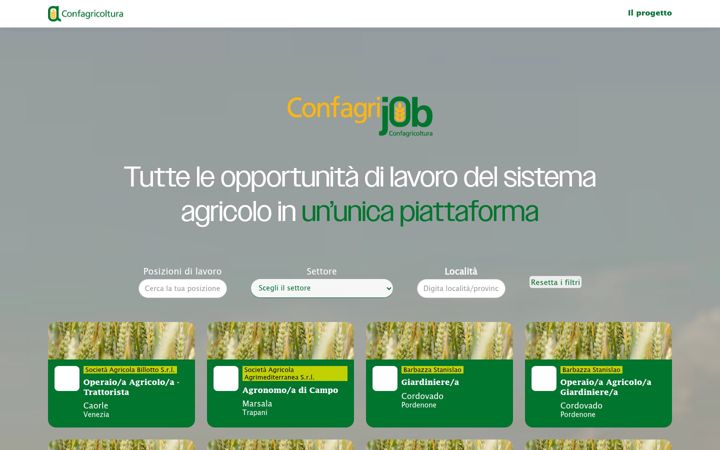 Ekraanipilt saidist confagrijob.it