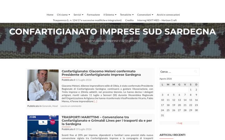Ekraanipilt saidist confartigianato.cagliari.it