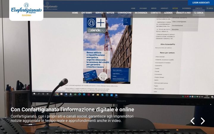 Ekraanipilt saidist confartigianato.ra.it