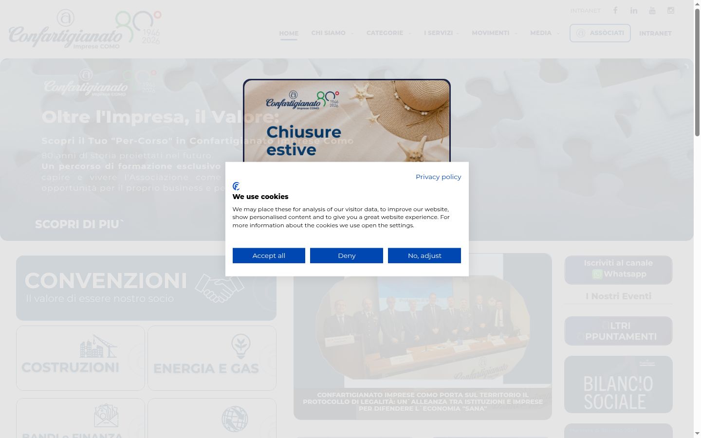 Screenshot of the consent banner shown before any interaction
