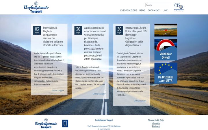 Ekraanipilt saidist confartigianatotrasporti.it