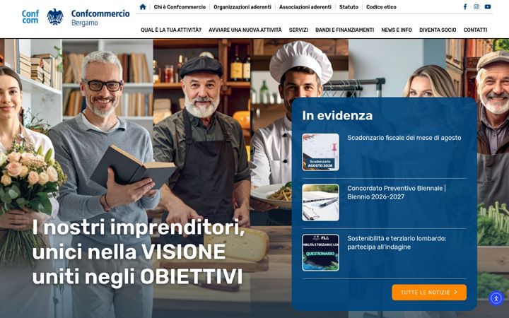 Ekraanipilt saidist confcommerciobergamo.it