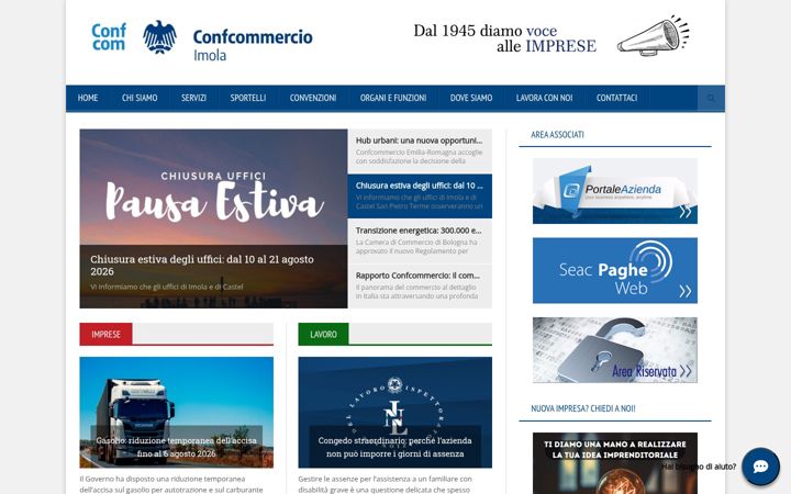 Ekraanipilt saidist confcommercioimola.it