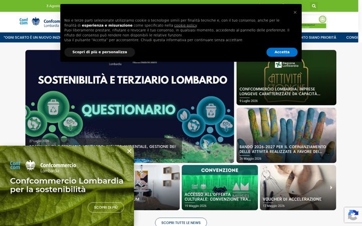 Ekraanipilt saidist confcommerciolombardia.it