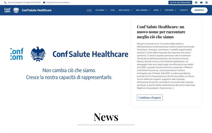 Ekraanipilt saidist confcommerciosalute.it