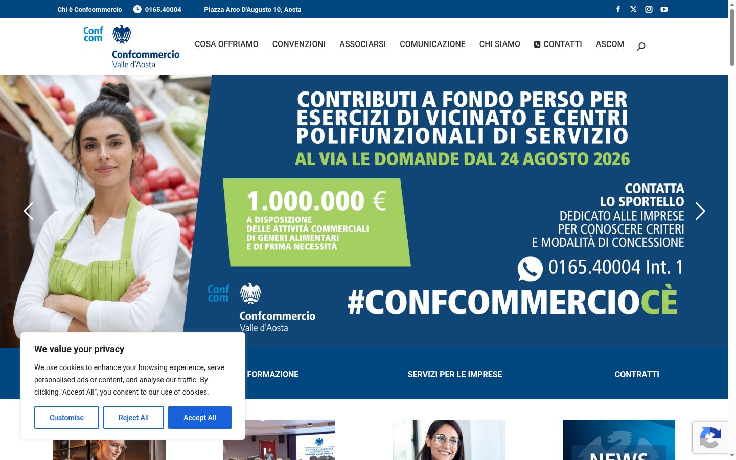 Screenshot of the consent banner shown before any interaction
