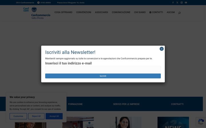 Ekraanipilt saidist confcommerciovda.it