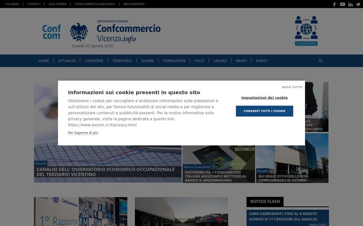 Screenshot of confcommerciovicenza.info