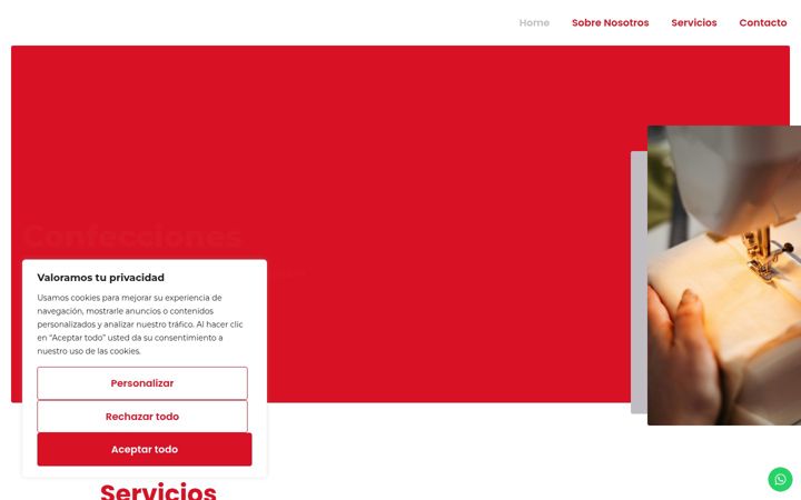 Screenshot of confeccionesgarro.com