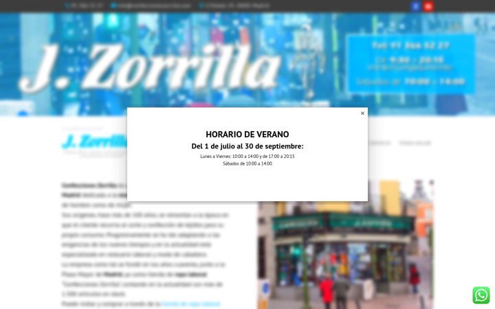 Screenshot of confeccioneszorrilla.com