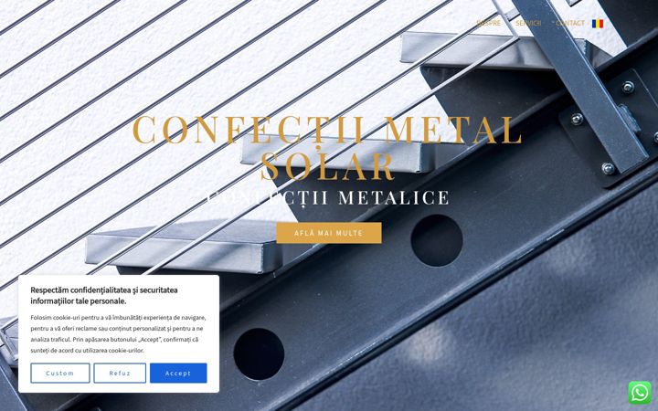 Screenshot of confectiimetalsolar.ro