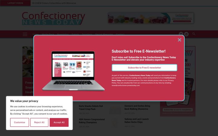 Screenshot of confectionerynewstoday.com